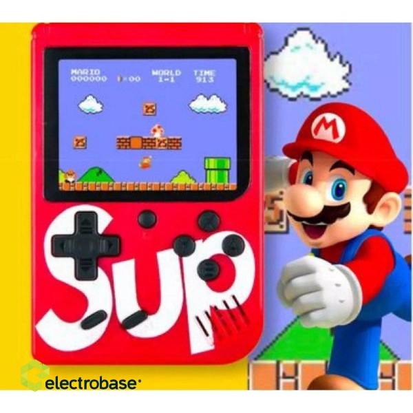RoGer Retro mini Spēļu konsole ar 400 spēlēm, 3 collu krāsains ekrāns, TV izeja Sarkana image 2