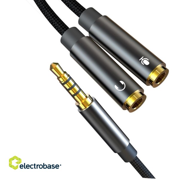 XO NB-R197 Audio adapter / Splitter 2x 3.5mm stereo + microphone / 4 pin image 3