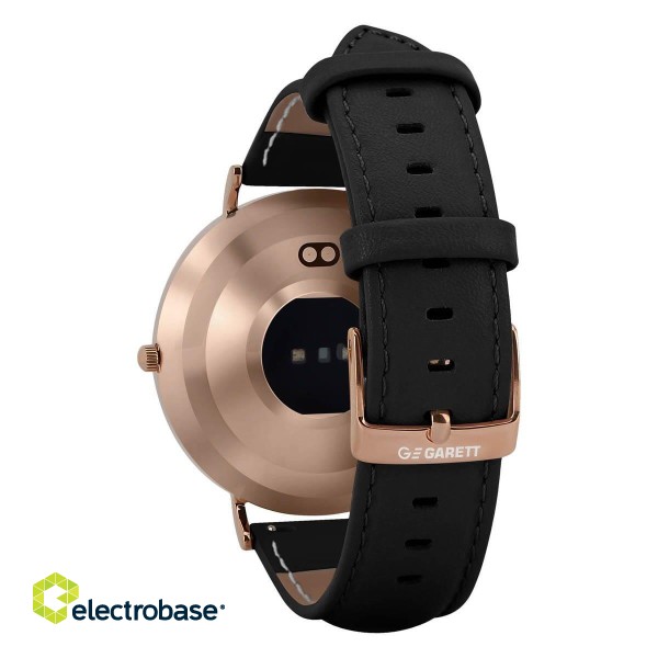 Garett Smartwatch Verona Gold And Black Leather Sieviešu viedpulkstenis AMOLED / Bluetooth / IP67 / GPS / SMS image 4