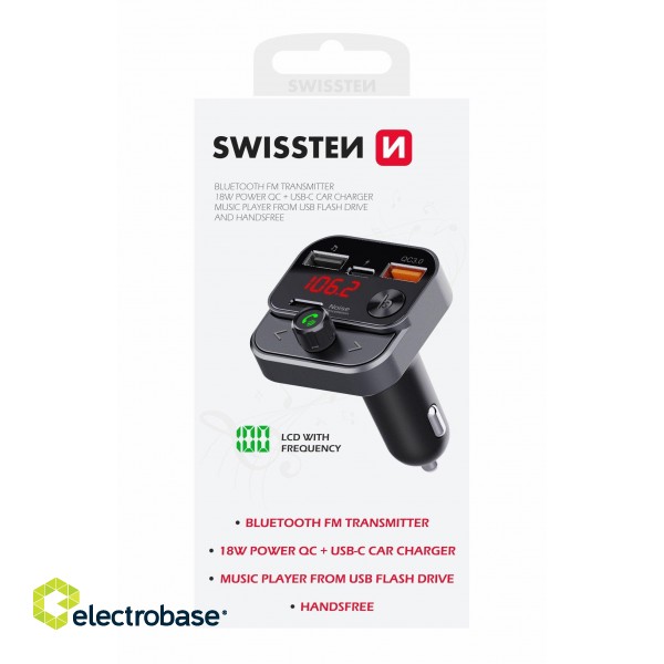 Swissten FM Трансмиттер 2x USB-A / USB-C / 30W фото 5