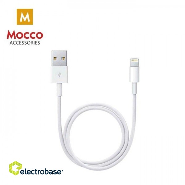 Mocco Lightning USB data and charging cable 2m White