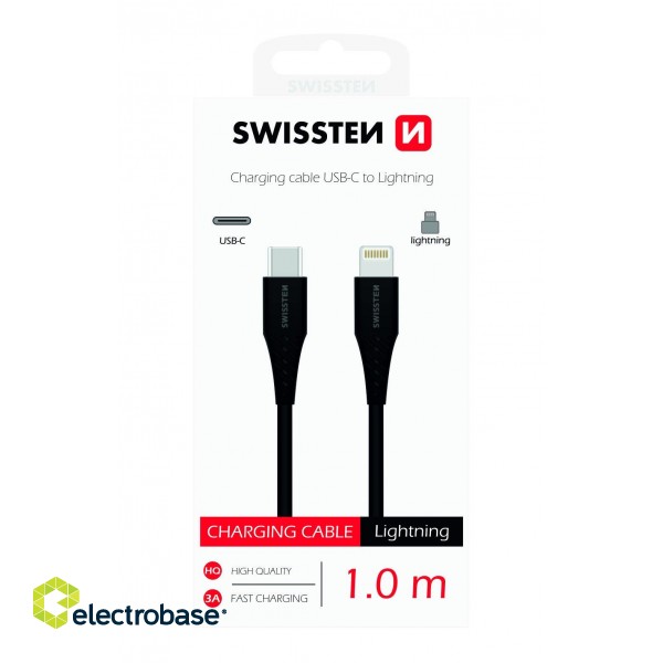 Swissten Basic Universāls Quick Charge 3.1 USB-C uz Lightning Uzlādes Kabelis 1m