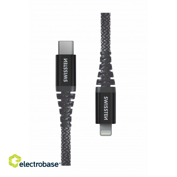 Swissten Kevlar Kabelis USB-C / Lightning 1.5m / 60w image 2