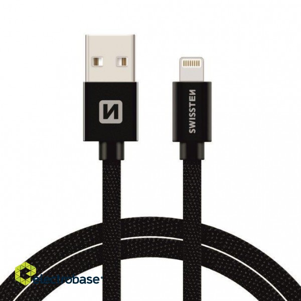 Swissten Textile Fast Charge 3A Lightning Data and Charging Cable 3m paveikslėlis 1