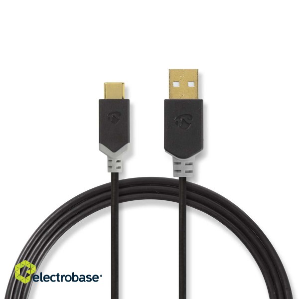 NEDIS CCBW60601AT30 Kabelis USB 2.0 | USB-A male | USB-C™ male | 60 W | 480 Mbps | 1.00 m image 1