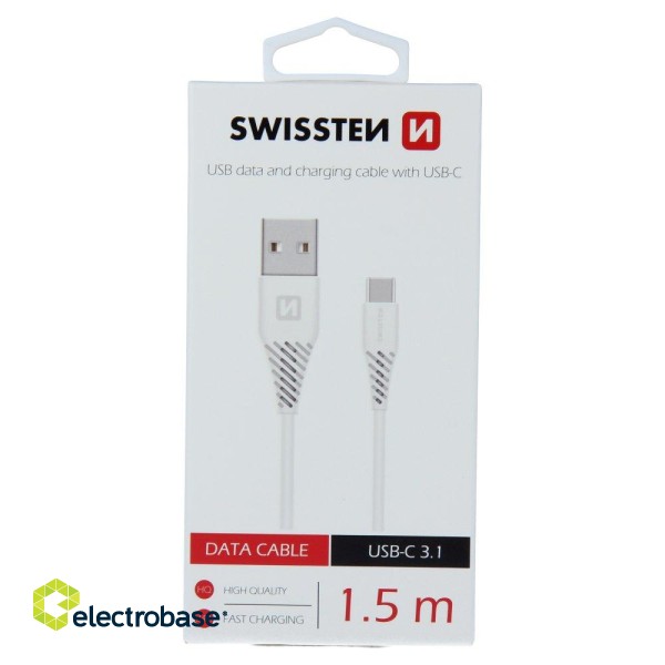 Swissten Basic Universāls Quick Charge 3.1 USB-C Datu un Uzlādes Kabelis 1.5m image 1
