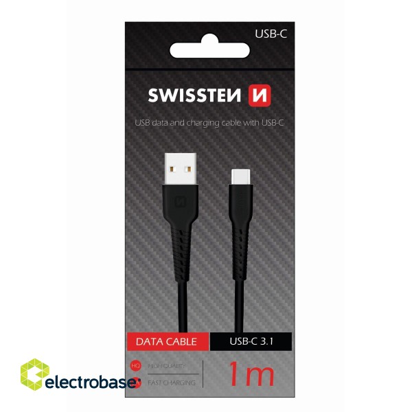 Swissten Basic Universal Quick Charge USB-C Data and Charging Cable 1m image 1