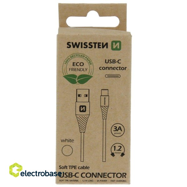 Swissten Eco Friendly Universāls Quick Charge 3.1 USB-C Datu un Uzlādes Kabelis 1.2m image 2