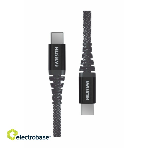 Swissten Kevlar 60W Data Cable USB-C - USB-C 1.5m image 2