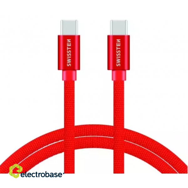 Swissten Textile Fast Charge 3A USB-C / USB-C  Datu un Uzlādes Kabelis 1.2m image 1