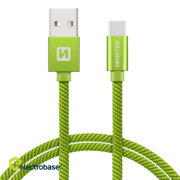 Swissten Textile Universal Quick Charge 3.1 USB-C Data and Charging Cable 20 cm paveikslėlis 1