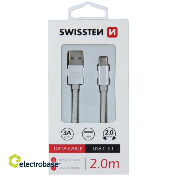 Swissten Textile Universal Quick Charge 3.1 USB-C Data and Charging Cable 2m image 6