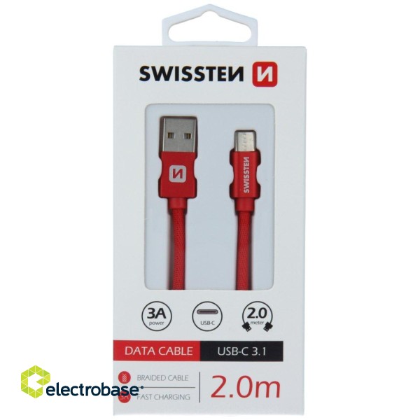 Swissten Textile Universāls Quick Charge 3.1 USB-C Datu un Uzlādes Kabelis 2m image 5