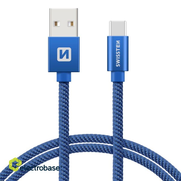 Swissten Textile Universal Quick Charge 3.1 USB-C Data and Charging Cable 20 cm image 1