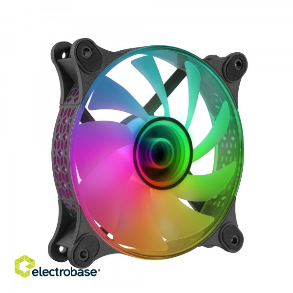 Mars Gaming MF-3D Infinity Mirror ARGB 120mm Fan Computer Cooler image 1