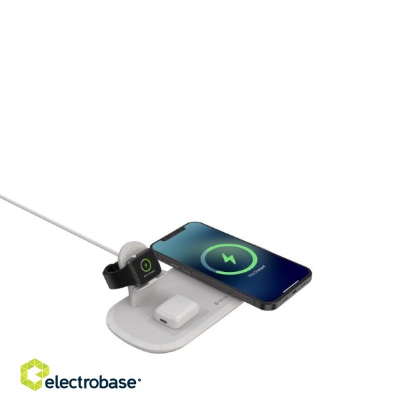 Devia Wireless Charger Bezvadu Lādētājs 3in1 / Viedtālrunim / Apple Watch / Austiņām / USB image 6