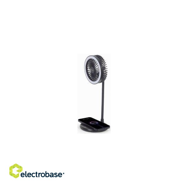 Gembird Desktop Wireless Charger with Fan with Lamp image 1