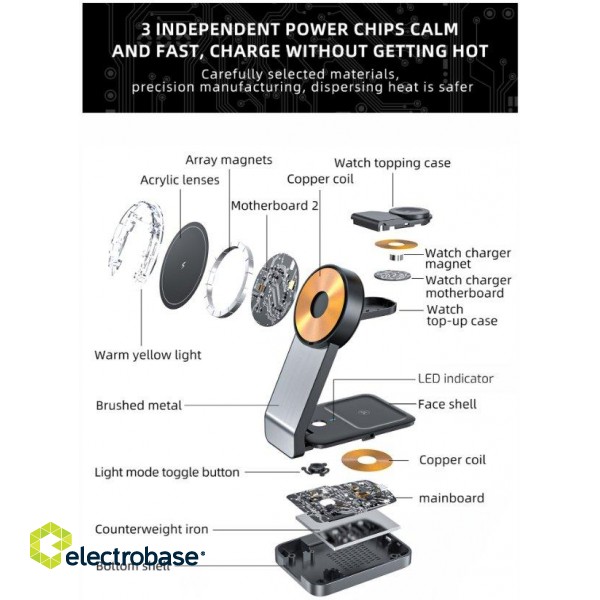 Swissten MagSafe Wireless Charger 3in1 25W image 4