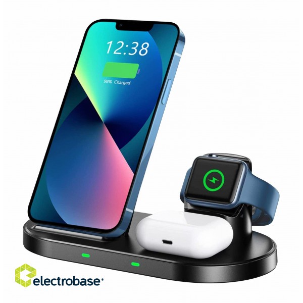 Swissten Wireless Charger 3in1 Stand for Apple and Samsung image 1