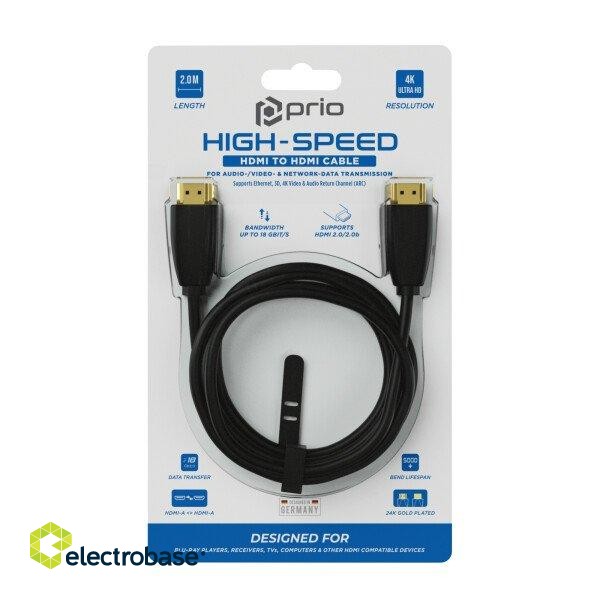 Prio HDMI Cable 2.0/2.0b 4K / eARC / 2m paveikslėlis 2