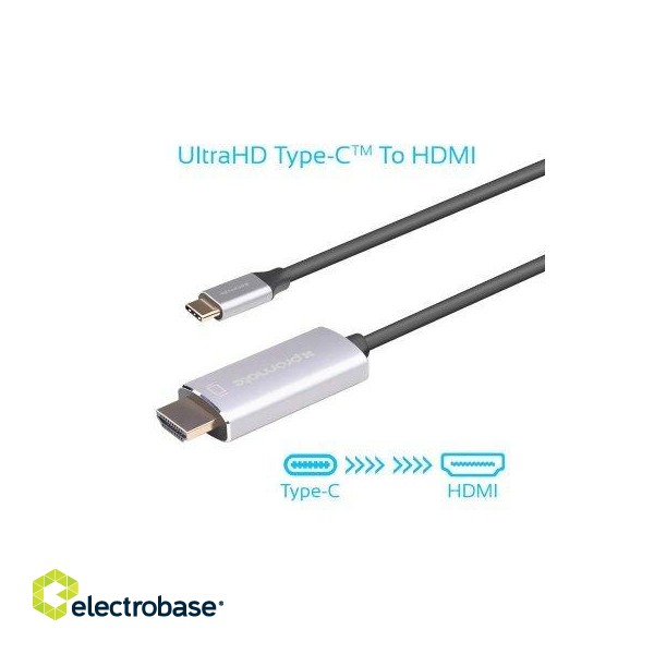 PROMATE HDLink-60H USB-C - HDMI UltraHD 3840x2160@60 Kabelis 1.8m image 2