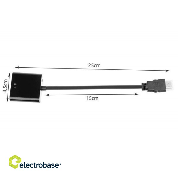 RoGer Адаптер для Преобразования сигнала HDMI на VGA (+Audio) Черный фото 3