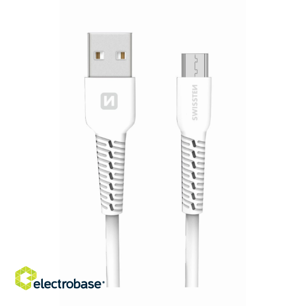 Swissten Basic Fast Charge 3A Micro USB Data and Charging Cable 1m White paveikslėlis 3