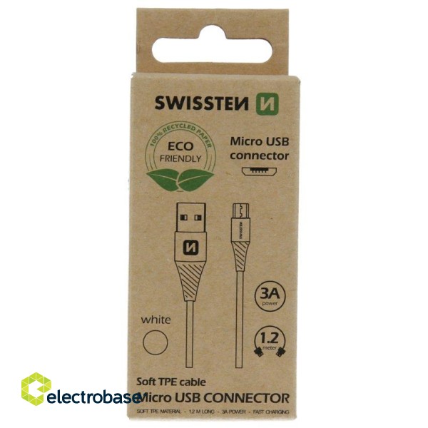 Swissten Eco Friendly Fast Charge 3A Micro USB Кабель Для Зарядки и Переноса Данных 1.2m