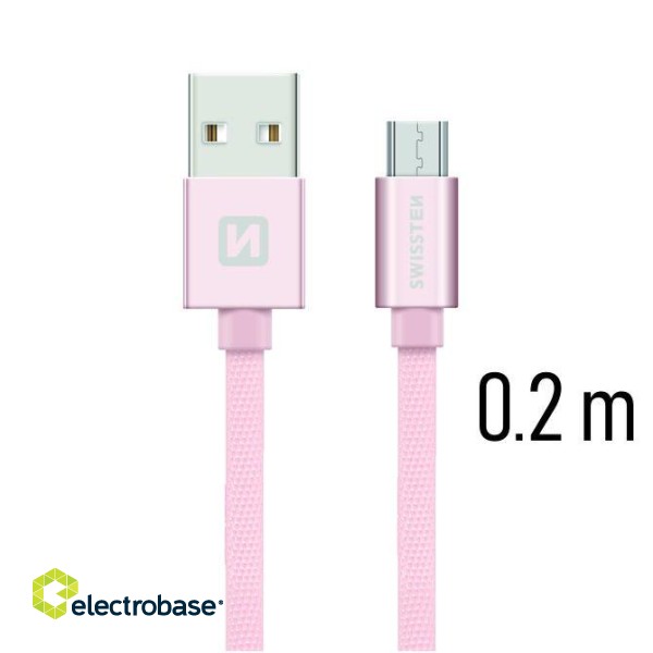 Swissten Textile Quick Charge Универсальный Micro USB Кабель данных 0.2m фото 1