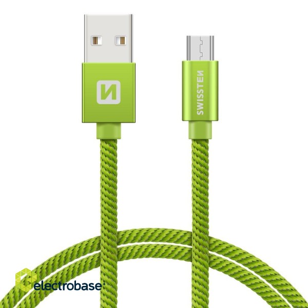 Swissten Textile Quick Charge Universal Micro USB Data and Charging Cable 0.2m paveikslėlis 1