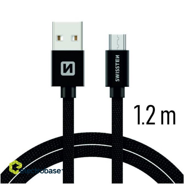 Swissten Textile Quick Charge Universāls Micro USB Datu un Uzlādes Kabelis 1.2m image 1