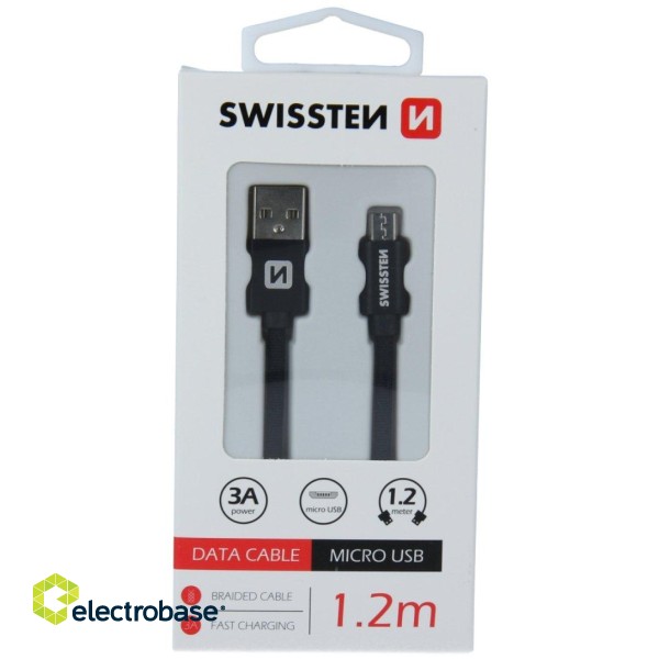 Swissten Textile Quick Charge Universal Micro USB Data and Charging Cable 1.2m paveikslėlis 4