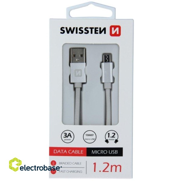 Swissten Textile Universāls Micro USB Datu un Uzlādes Kabelis 1.2m image 5