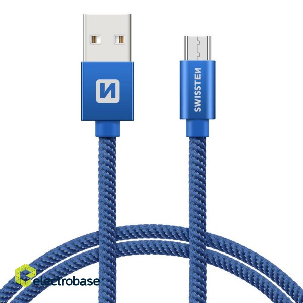 Swissten Textile Universal Micro USB Data and Charging Cable 2m image 1
