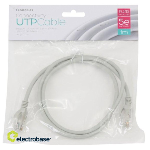 Omega LAN Cable / 5e cat / RJ45 / 1m / Grey image 2