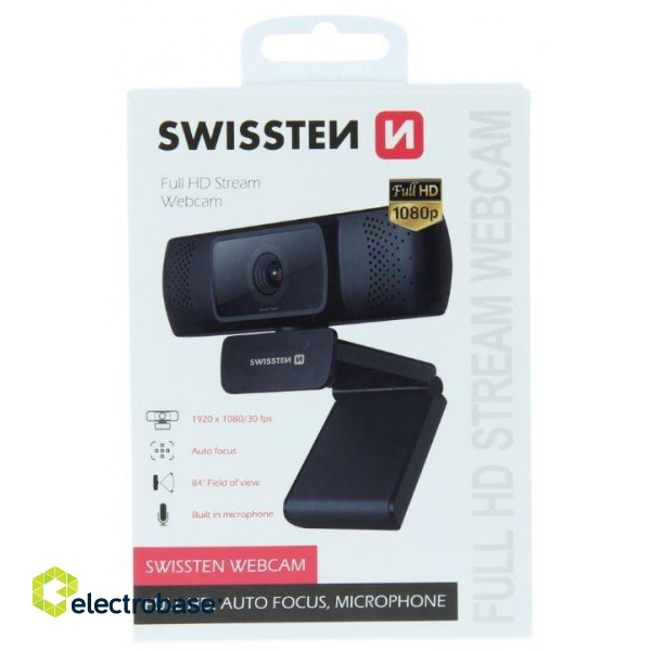Swissten Full HD Web Camera with Microphone / Auto Focus USB image 3