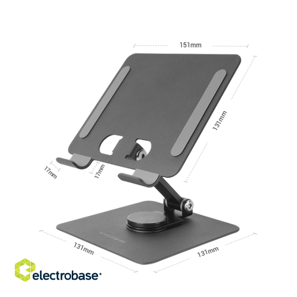 Mars Gaming MA-RST 2in1 Aluminum Alloy Stand for tablets 360° / 13" / Grey paveikslėlis 3