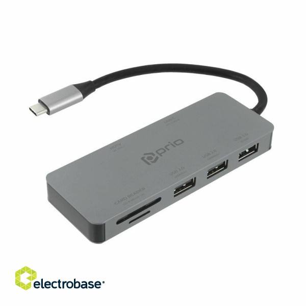 Prio 7in1 Multiport USB-C Adapteris image 1