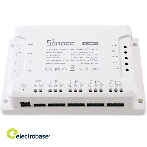 SONOFF 4CHPROR3 Viedais Wi-Fi un RF 433 MHz slēdzis līdz četrām līnijām image 3