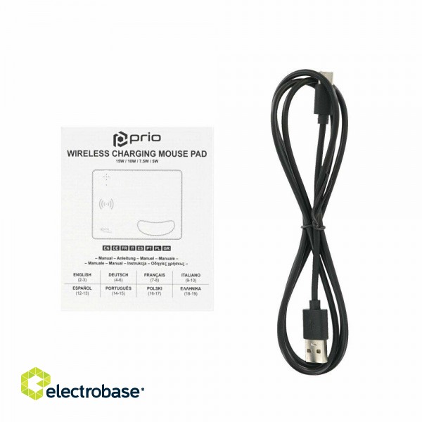 Prio Коврик для мыши с быстрой беспроводной зарядкой 15W (USB-C) фото 4