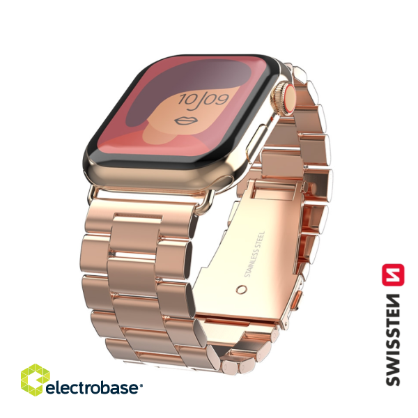 Swissten Metal Strap for Apple Watch 1/2/3/4/5/6/SE / 40 mm / 42 mm / Gold