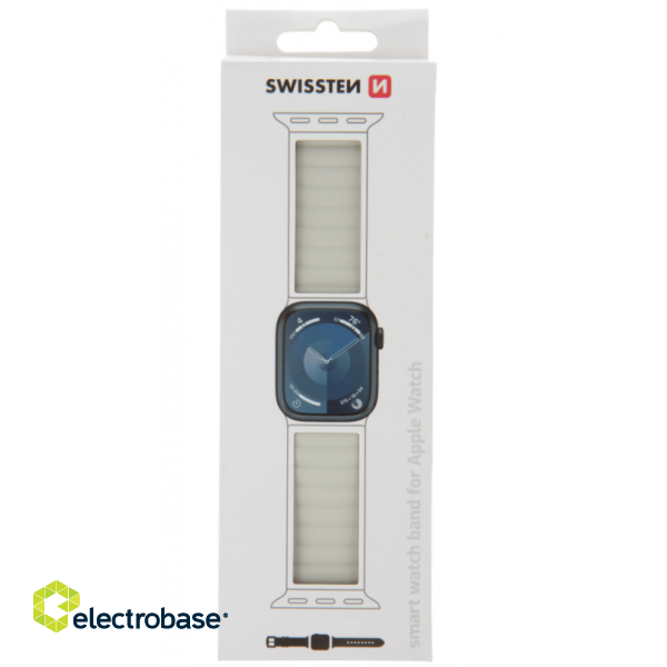 Swissten Silikona Magnētiskā Siksniņa priekš Apple Watch 42 / 44 / 45 / 49 mm image 3
