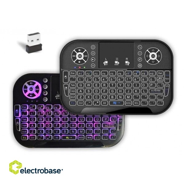 RoGer QL268 Wireless Mini Keyboard Беспроводная Клавиатура PC / PS3 / XBOX 360 / Smart TV / Android + Тачпад (С RGB Подсветкой) фото 4