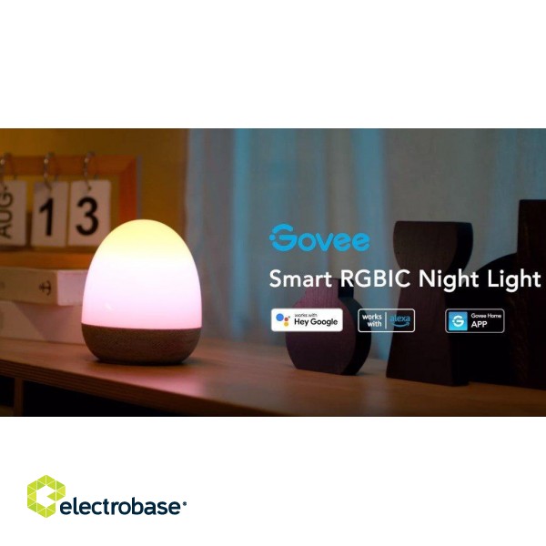 Govee H6057 RGBIC Smart Nakts Lampa Bluetooth / Wi-Fi / 3000mAh image 6
