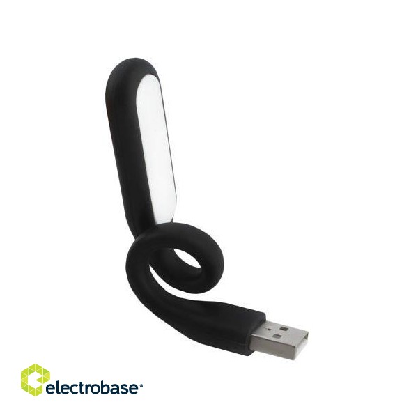 RoGer Elastīga USB Silikona Lampa Melna image 1