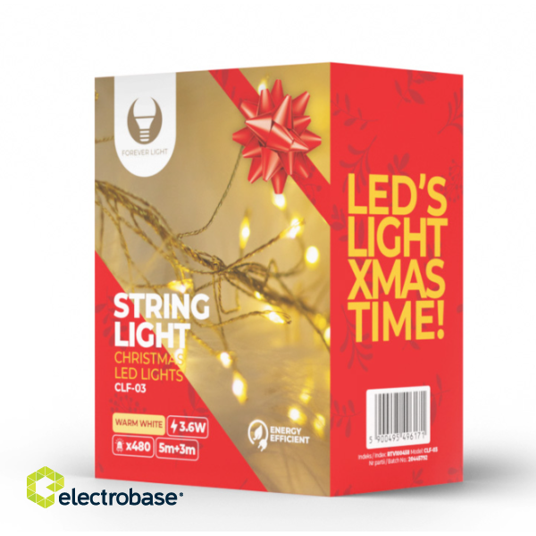 Forever Light CLF-03 String Light 480LED / 3m / 5m cable / warm white / golden image 3