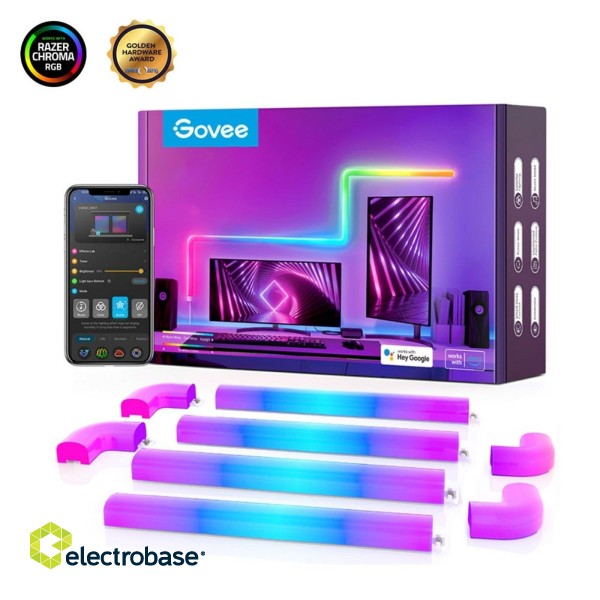 Govee B6062 Glide Wall RGBIC LED Smart Viedā gaisma Bluetooth / Wi-Fi / 8+4 gab. image 1