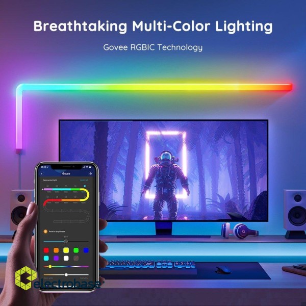 Govee B6062 Glide Wall RGBIC LED Smart Viedā gaisma Bluetooth / Wi-Fi / 8+4 gab. image 3