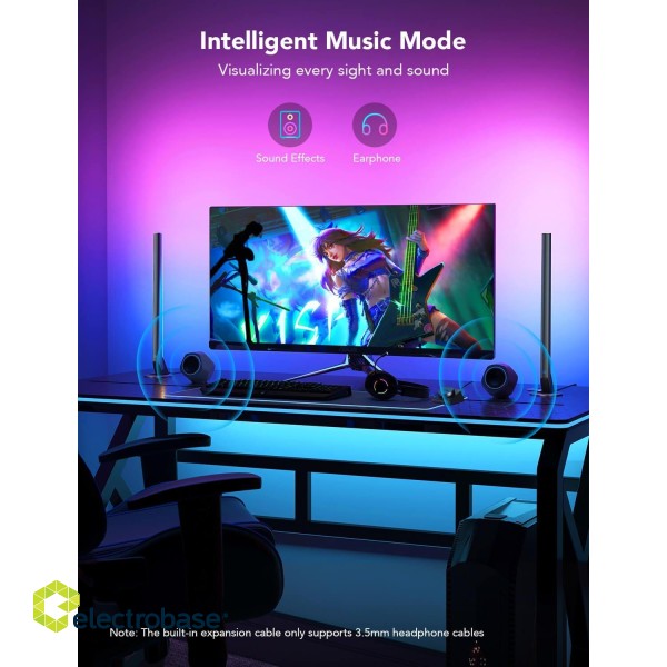 Govee H6047 Gaming RGBIC Spēļu gaismas stieņi ar viedo kontrolierir Bluetooth / Wi-Fi image 5