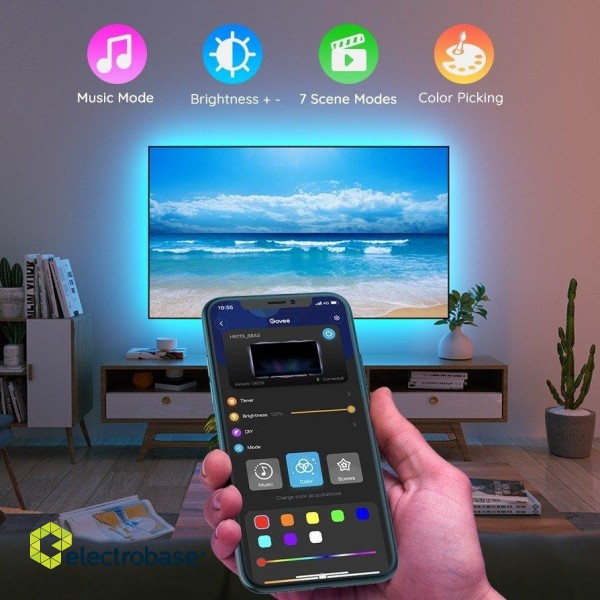 Govee H6179 TV Backlight RGB LED Smart Strip Bluetooth / Wi-Fi / 46-60" paveikslėlis 3